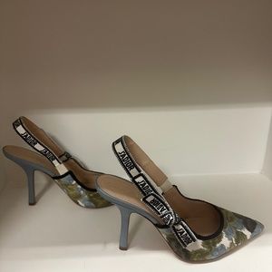 Dior blue floral Slingback heels Sz 42